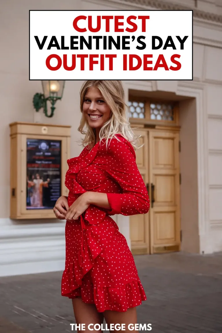 image of a woman wearing a cute valentines day outfit