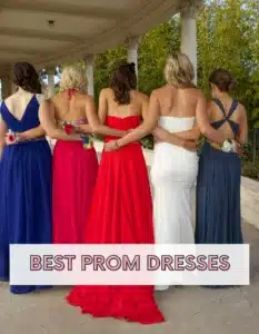 image of high school girls in prom dresses