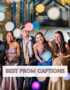 image of students at prom talking about their prom captions